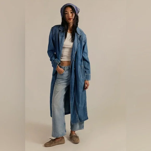 Free People Monique Indigo Duster in Sunlight Blue - Picture 1 of 12